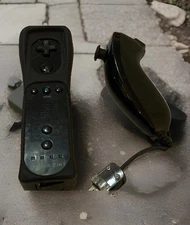 Black Remote Controller & Nunchuk Set For Nintendo Wii Tested & Works