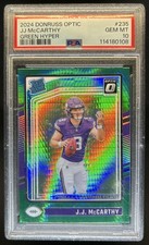2024 Panini Donruss Optic JJ McCarthy Green Hyper Rated Rookie #235 PSA 10