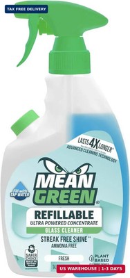 Mean Green Refillable Ultra Powered Glass Cleaner Concentrate, Fresh Scent, 14.3