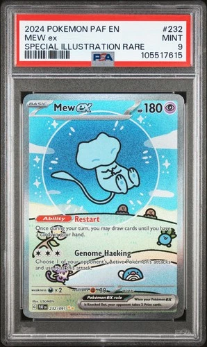 Mew EX 232/091 Special Illustration Rare Paf En-paldean Fates Pokemon PSA 9