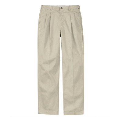 NEW LL Bean Pants Men 38x30 Double L Chino Wrinkle Free Natural Fit Double Pleat