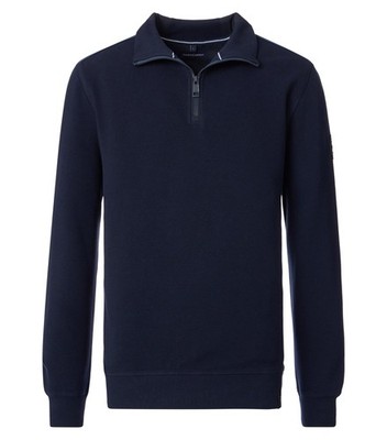 CASAMODA Herren Sweatshirt Troyer Zipper Regular-Fit Marine
