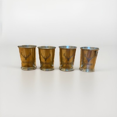 Set of Four Dalmore Whiskey Pewter Cups. Made In England