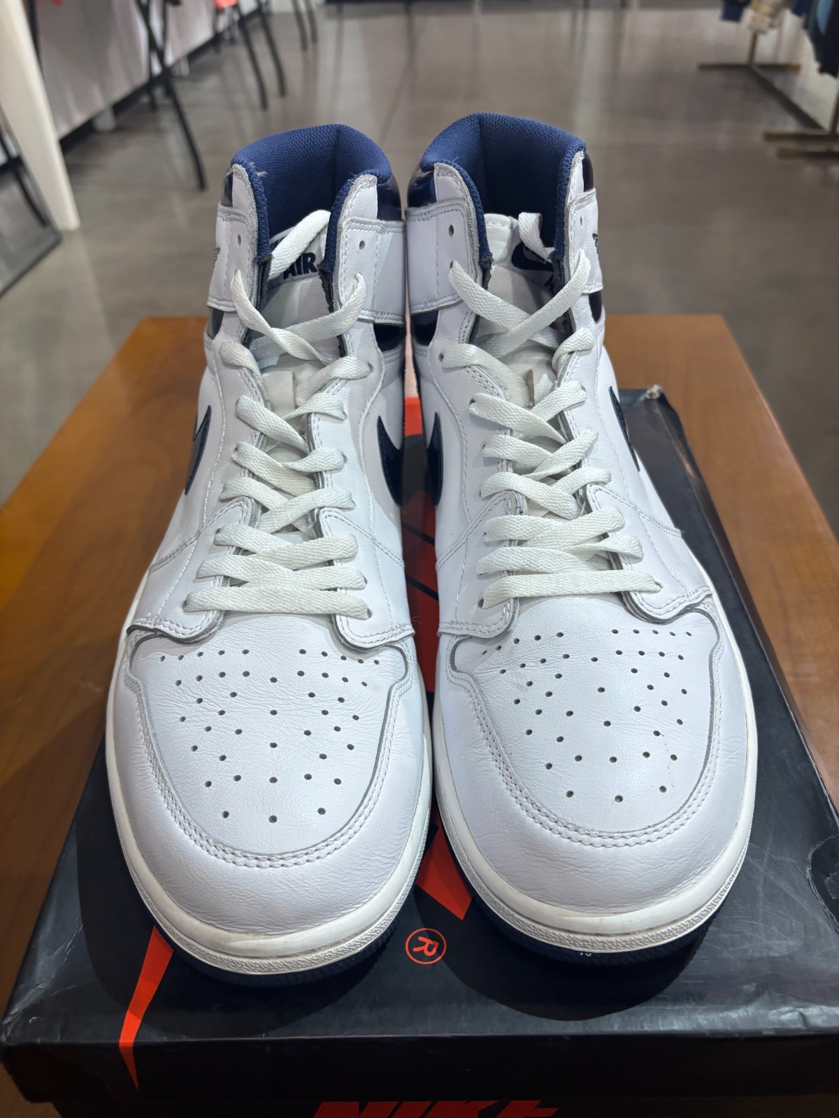 Preowned Air Jordan 1 Metallic Navy Size 14 SHIPS FAST thumbnail 3