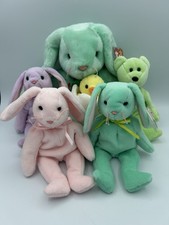 Ty Beanie Babies  Buddy Easter Bunnies Bear  Chick Vintage Lot Of 6 With Tags