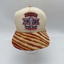 Vintage Washington Redskins Super Bowl XXVI Hat Snapback Zubaz White Stripe READ