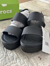 Crocs Brooklyn Low Wedge Sandals Size 7 New In Box With Tags