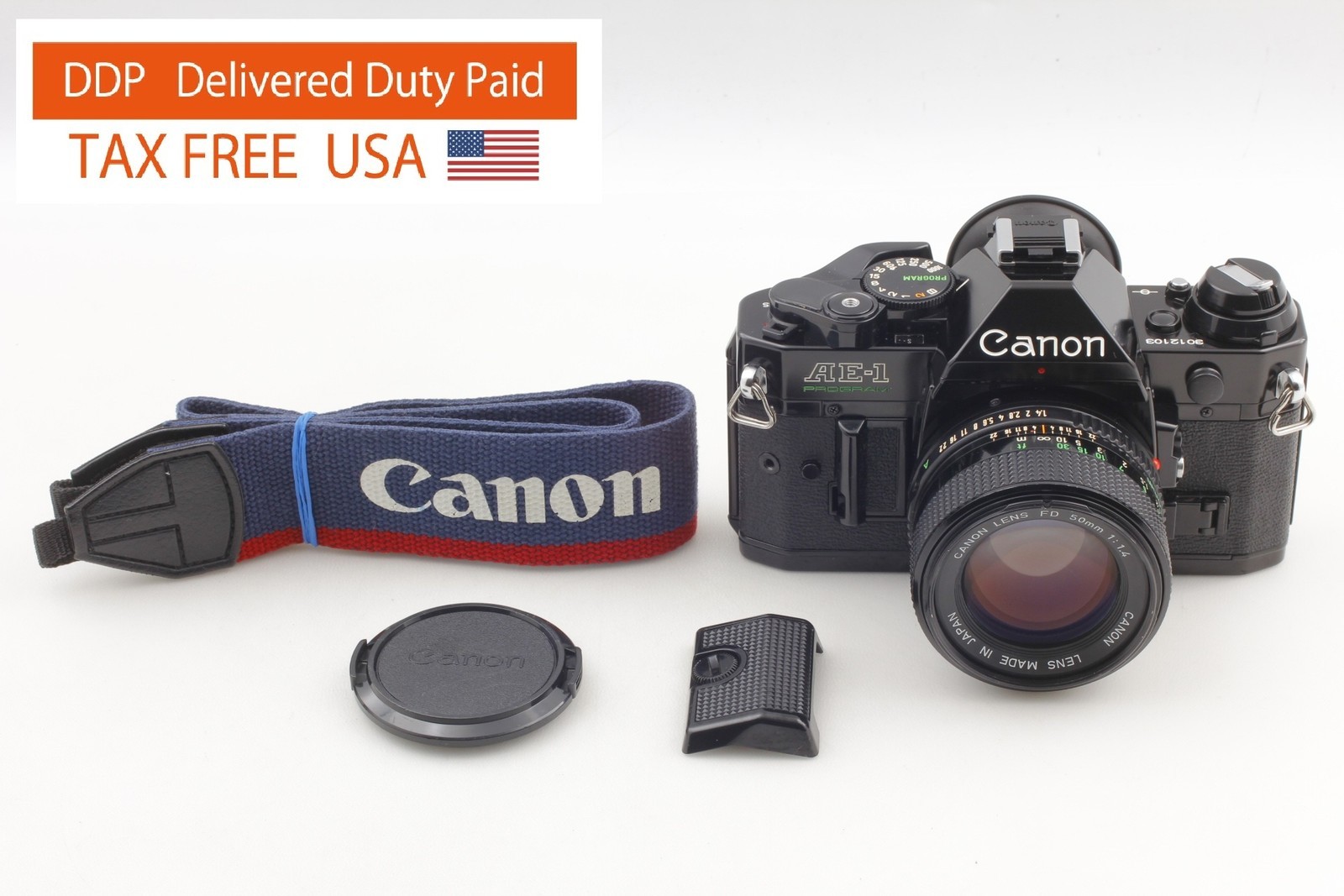 【MINT w/Strap】Canon AE-1 Program SLR Film Camera NEW FD 50mm f1.4 From JAPAN