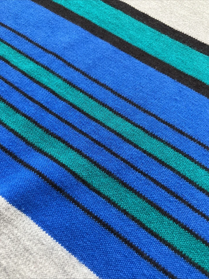 Camisa De Colección Años 90 Marca Y2K Rush Patinador Skateboarding Rayas Acrílico Gris L EE. UU. Foto 3 de 4