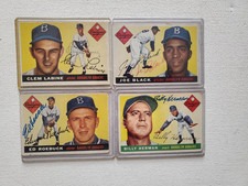 1955 Topps Brooklyn Dodgers SIGNED cards Joe Black Clem Labine Billy Herman Ed R