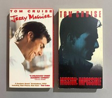 2 VHS Movies Tom Cruise: Jerry Maguire & Mission Impossible