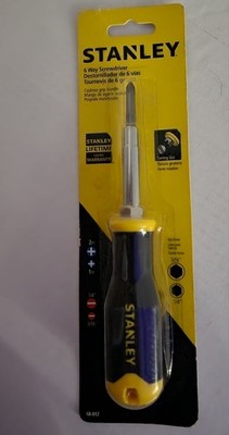 Stanley 6-Way Screwdriver Cushion Grip Nut Driver Yellow/Black Model 68-012