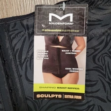 Maidenform Shaping Waist Nipper Cincher Black Size Large Extra Firm Control