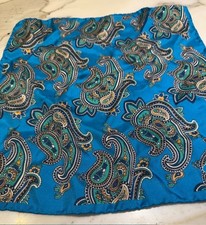 Eton Blue Paisley 100  Silk Pocket Square