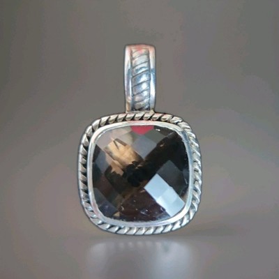 David Yurman Sterlingsilber Albion 14 mm Anhänger Verstärker mit rauchbraunem Quarz