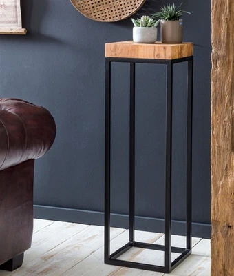 FineBuy Table d'appoint Bois Massif 45x97x30cm Bout de canapé Table de Salon - Photo 1/4