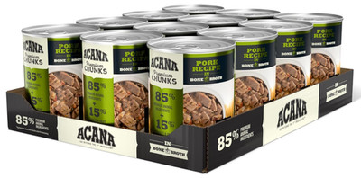 ACANA Premium Chunks Wet Dog Food - Pork in Bone Broth - Case of 12. Free Ship