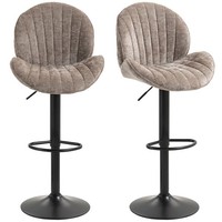 Homcom Barhocker 2Er Set HöHenverstellbar Drehbar Barstuhl Braun