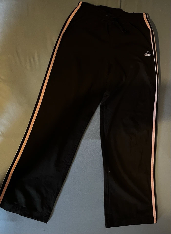 ADIDAS Sport Trainings Hose 36 38 SCHWARZ ROSA WEIT; Schlupfhose; Freizeithose - Bild 2 von 4