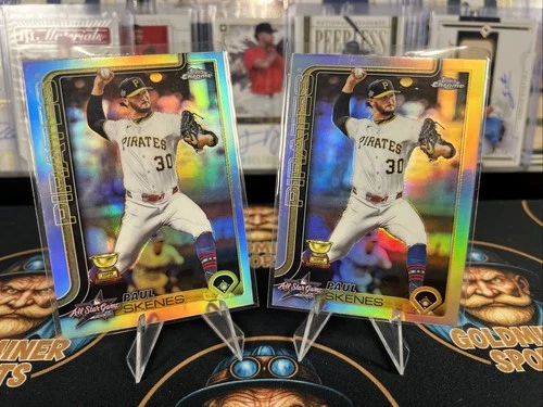 2025 Topps Chrome Update Series Paul Skenes #ASGC-44 Refractor 2 Card Lot