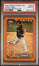 2024 TOPPS CHROME UPDATE ORANGE REFRACTOR #USC43 JARED JONES 18/25 PSA 10
