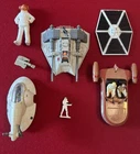 Vintage Kenner Star Wars Diecast Ships Lot: TIE,Slave 1,Snowspeeder,land speeder