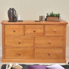 Solid Pine 3 Over 4 Chest of Drawers, Cheshire 