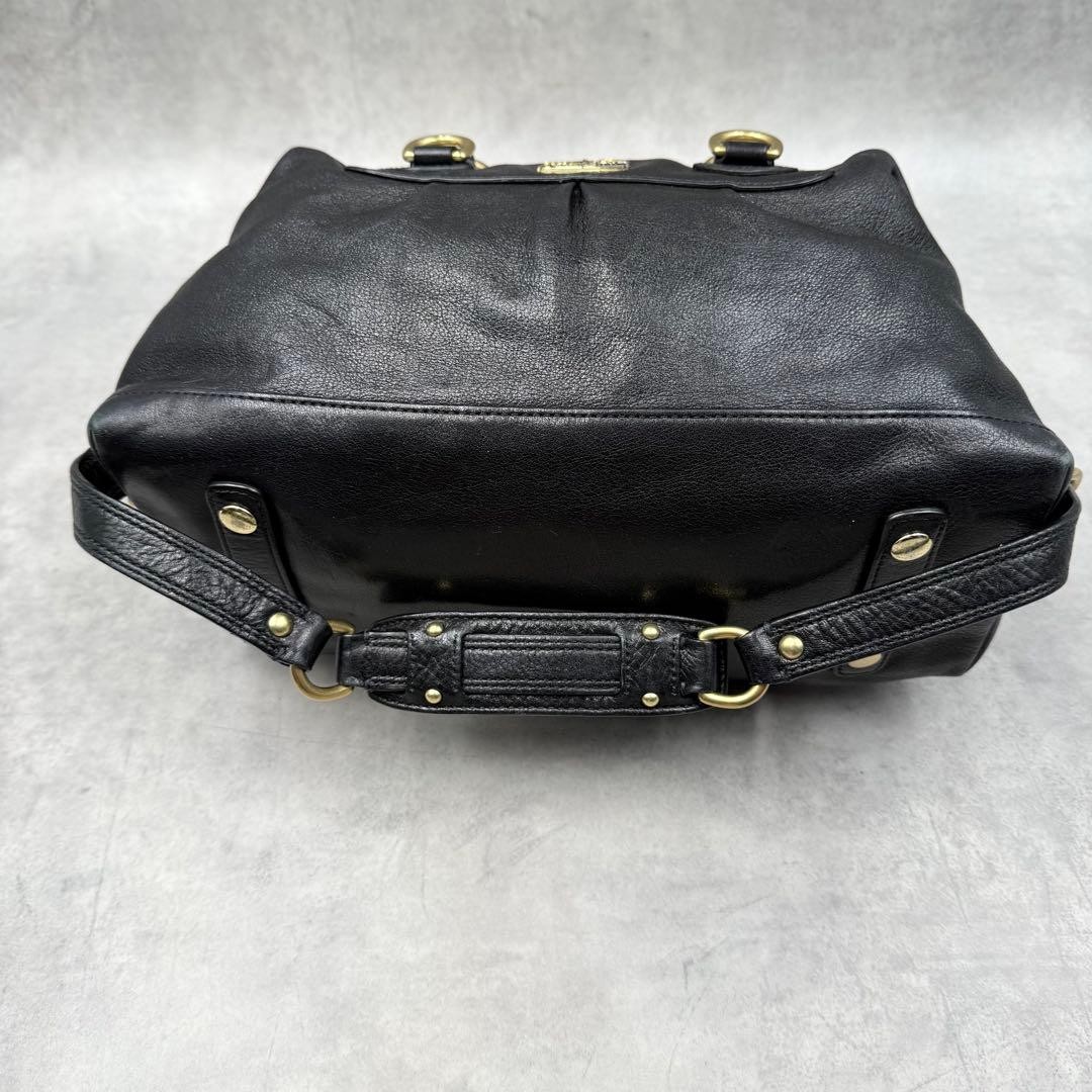 COACH Madison Sabrina 2Way Leather Handbag Mini Boston Y2K Black