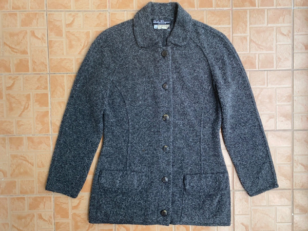 SALVATORE FERRAGAMO KNOPF WOLLE TRENCH JACKE MANTEL GR XS GRAU