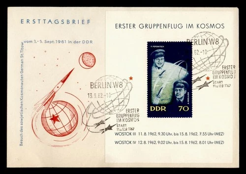 DR WHO 1962 GERMANY DDR FDC SPACE IMPERF S/S M74868