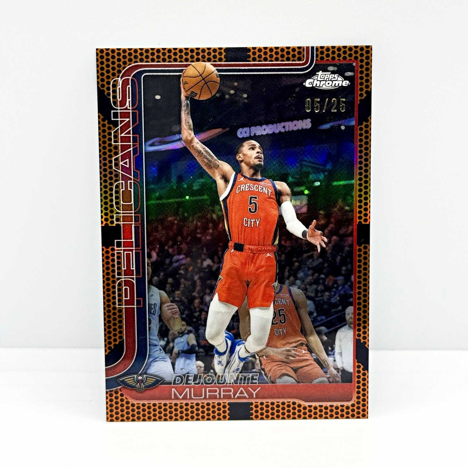 Dejounte Murray /25 Orange Basketball Refractor Topps Chrome Update #89 Pelicans