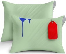 Queen Pillow Protectors Waterproof,2 Pack,Zippered Encasement,Green