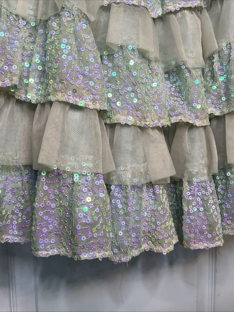 chinese dress ladies *BEAUTIFUL BETSEY JOHNSON EVENING GRAND SWEEP SILK CHIFFON PARTY DRESS  ENCRUSTED WITH SPARKLING SEQUINS IN MERMAID main image 1
