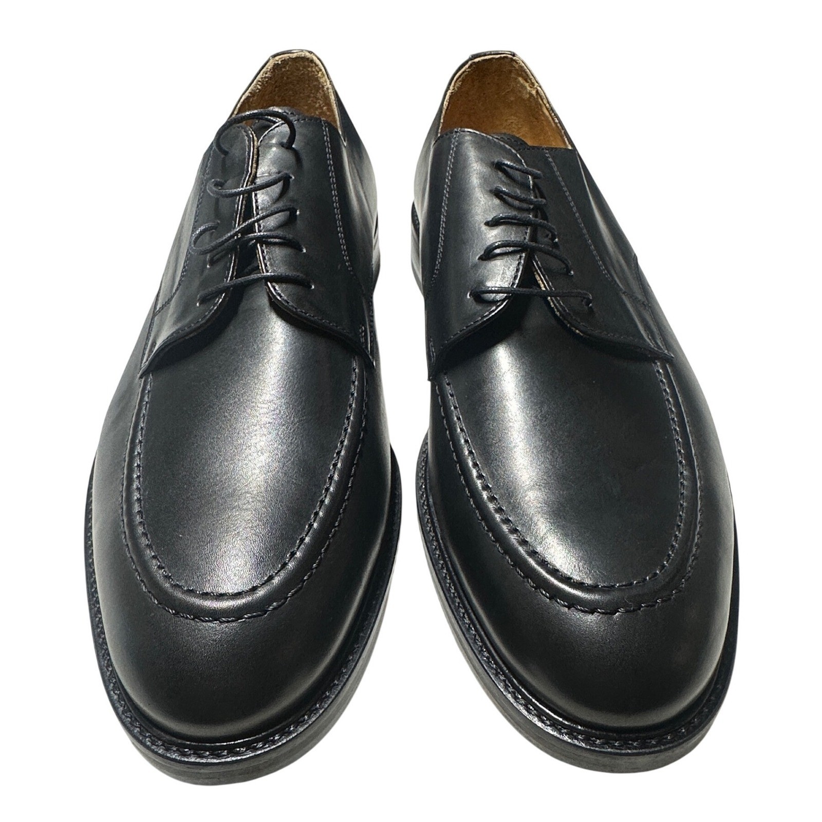 Ralph Lauren Baleric Derby Shoes Mens 13 D Black Calf Leather Made in Italy NEW thumbnail 3