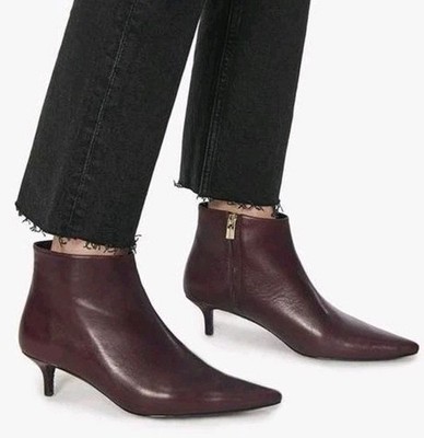 *Anine Bing Stella Women's Size 38 Burgundy Leather Boots *Flaws*