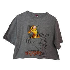 Vintage 90s Tigger Winnie The Pooh Cropped Boxy T-Shirt Double Sided Cartoon Tee