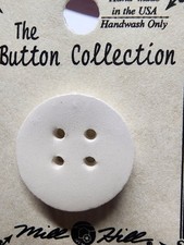DIY Mill Hill Ceramic Button - Med Round White Button