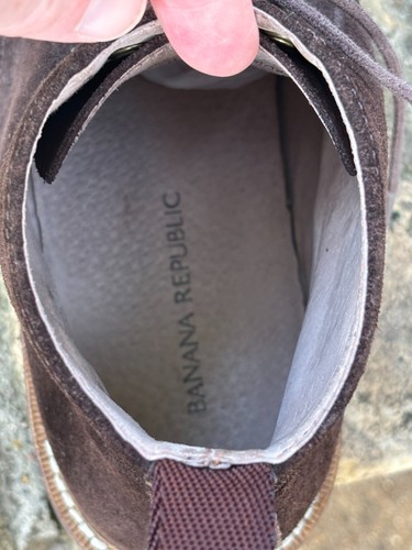 Stivaletti chukka BANANA REPUBLIC uomo pelle scamosciata marrone stringati taglia 9,5M - Foto 8 di 10