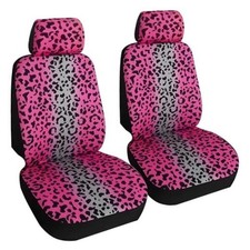 Lovely Leopard Car Front Seat Covers 2 pcs,Vehicle Seat Protector Car Mat Pink