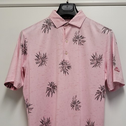Johnnie O Polo Shirt Mens Small Reflection Bay Golf Short Sleeve Palm Print - Picture 2 of 15