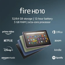 Amazon Kindle Fire HD 10 Tablet 10.1" Display 11th Gen With Alexa 32GB 5 Colors
