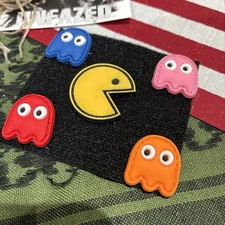 PvC PAC Man! 5 Hook And Loop Patches High Quality 3d