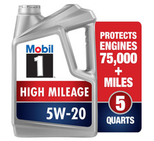 Mobil 1 High Mileage Full Synthetic Motor Oil 5W-20 – 5 Quart 35.99 per gallon