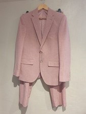 MINT MENS MARKS & SPENCER DUSKY PINK BLAZER & TROUSERS SUIT PROM 38 TOP 34 PANTS