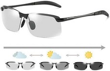 Black and white polarized photochromic sunglasses
