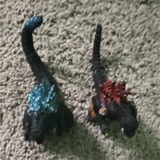 Godzilla Monster Collectible Toy Figures Lot Blue and Red Spiked Variants Set