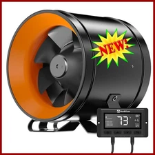 6" Inline Duct Fan Grow Tent Hydroponics Smart Controller 405 CFM Quiet EC Motor