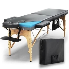 Luxton Home Premium Memory Foam Massage Table, Easy Set Up, Foldable & Portable