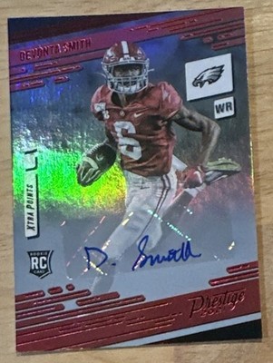 2021 PRESTIGE DEVONTA SMITH XTRA POINTS RED ROOKIE AUTOGRAPH RC AUTO EAGLES   