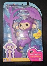 2016 WowWee Fingerlings Baby Monkey Mia purple w/ white hair